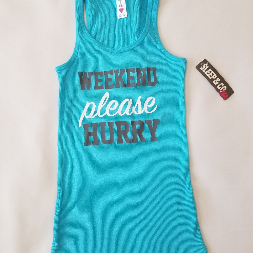 TURQUOISE RIBBED TANK